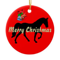 Tennessee Walking Horse Silhouette Merry Christmas Christmas Tree Ornaments