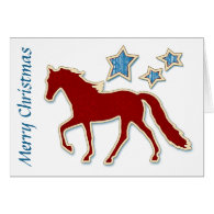 Tennessee Walking Horse Stars Merry Christmas Greeting Cards