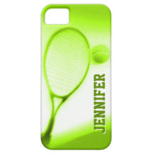 Tennis ball and racket sports green iphone 5 case