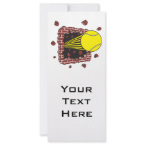 tennis ball breaking through brick wall full color rack card