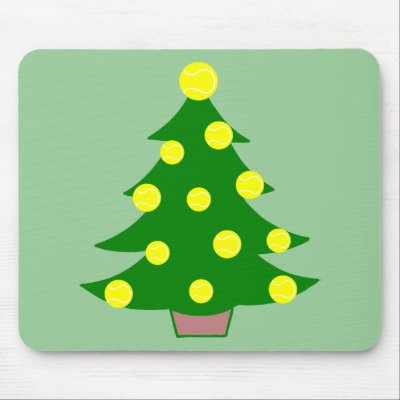 Tennis Ball Christmas Tree mousepads