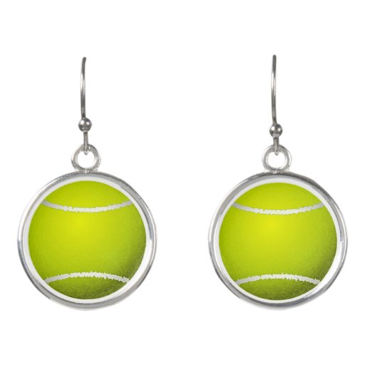 Tennis Ball Design Drop Earrings Zazzle