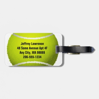 Tennis Ball Design Luggage Tags