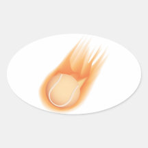 tennis ball fire oval sticker