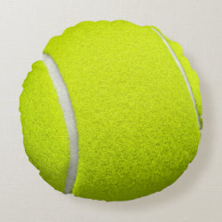 Tennis Ball Funny Look Round Pillow