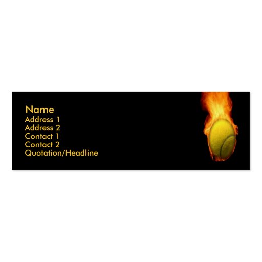 Tennis Ball On Fire Business Card (front side)