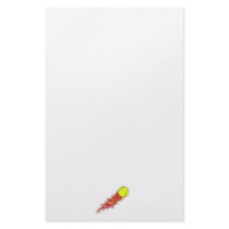 tennis ball on fire flames customized stationery