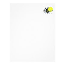 tennis ball ripping through custom letterhead