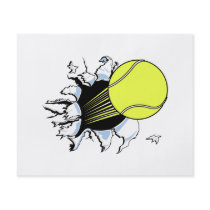 tennis ball ripping through flyers