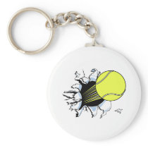 tennis ball ripping through keychains