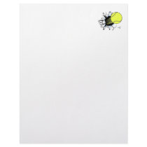 tennis ball ripping through custom letterhead