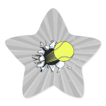 tennis ball ripping through star stickers