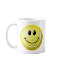 Tennis Ball Smiley Face Coffee Mugs