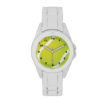 Tennis Ball sports white silicone watch at Zazzle