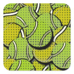 Tennis Balls Abstract Collage Square Sticker
