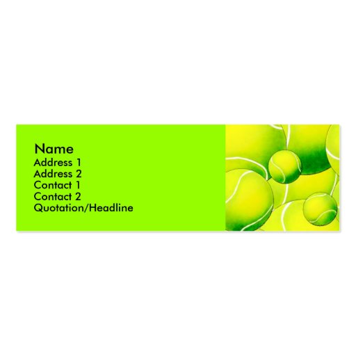 Tennis Balls Profile Card Business Card Templates (front side)