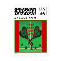 Tennis Begins With Love Hearts heart Stamp STAMPS