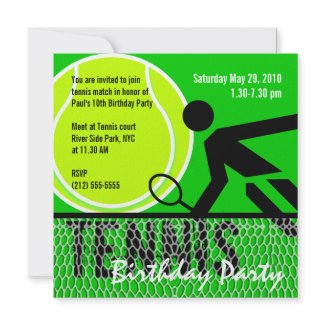 Tennis Birthday Party Invitation invitation