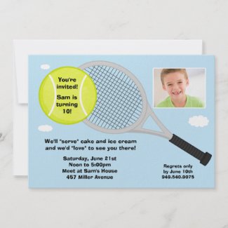 Tennis Birthday Party Invitation invitation