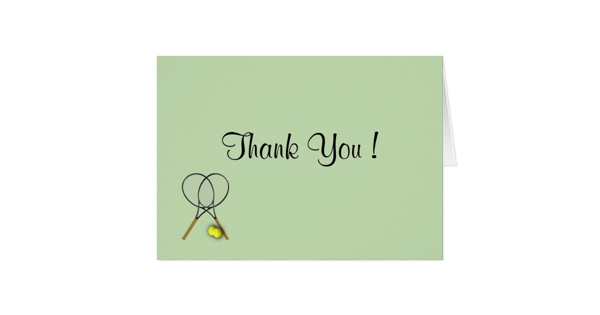 tennis blank inside thank you card zazzle thank you cards blank inside