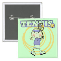 TENNIS - Blond Girl Tshirts and Gifts Pinback Buttons