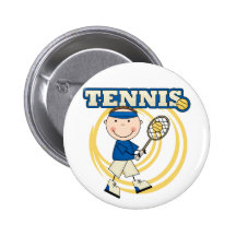 TENNIS - Brunette Boy Tshirts and Gifts Pinback Button