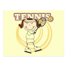 TENNIS - Brunette Girl Tshirts and Gifts Postcards