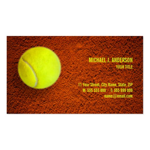 Tennis business card