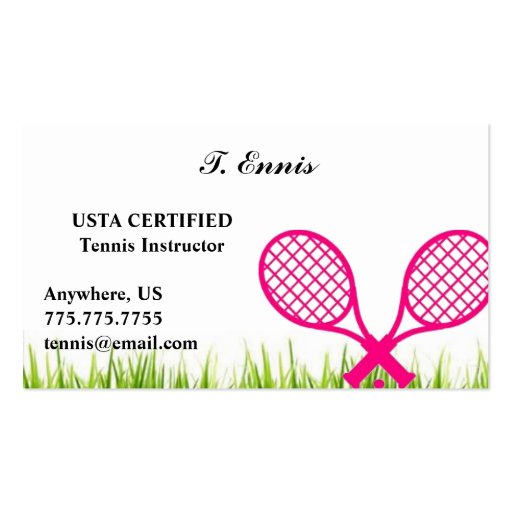 Tennis Business Card (front side)