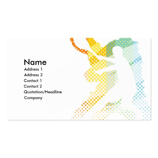 TENNIS BUSINESS CARD FOR TOURNAMENT TRAINER COACH (front side)