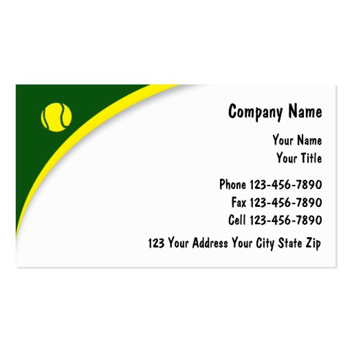 Tennis Business Cards (front side)