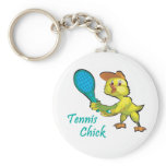 tennis chick keychain