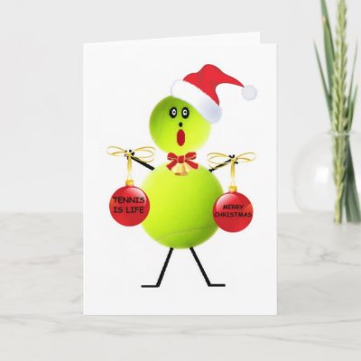 Tennis Christmas Greeting Cards