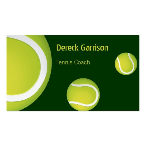 Tennis Coach Business Card (front side)