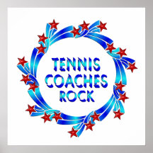 Tennis Coaches Rock Red Stars Posters