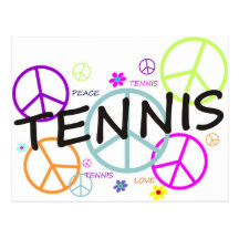 Tennis Colored Peace Signs Postcards