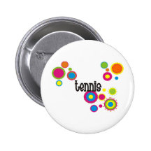 Tennis Cool Polka Dots Button
