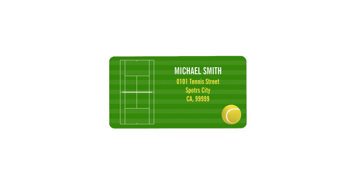 Tennis court label Zazzle