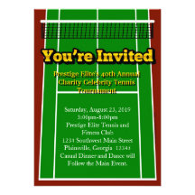 Tennis Court Layout Graphic Invitation