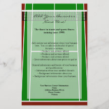 Tennis Court Layout Graphic Personalized Flyer
