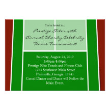 Tennis Court Layout Graphic Personalized Invites