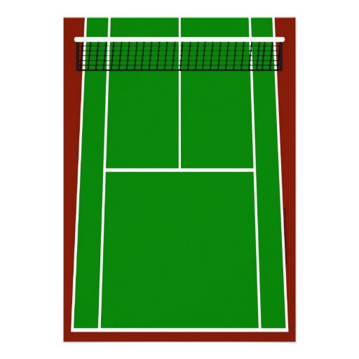 Tennis Court Layout Graphic Personalized Invites