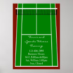 Tennis Court Layout Graphic Poster