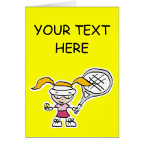 Tennis Gifts & Cards with cute cartoon girl