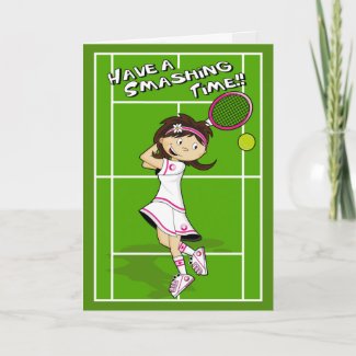 Tennis Girl Birthday Card card