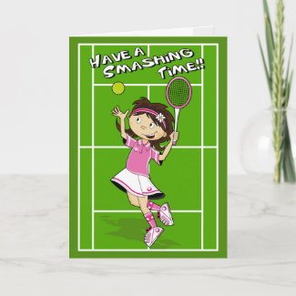 Tennis Girl Birthday Card card