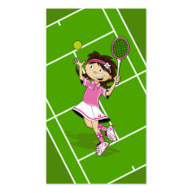 Tennis Girl Bookmark Business Card Template