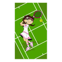 Tennis Girl Bookmark Business Card Template