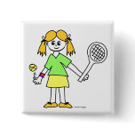 Tennis Girl Buttons
