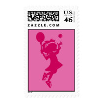 Tennis Girl Postage Stamp